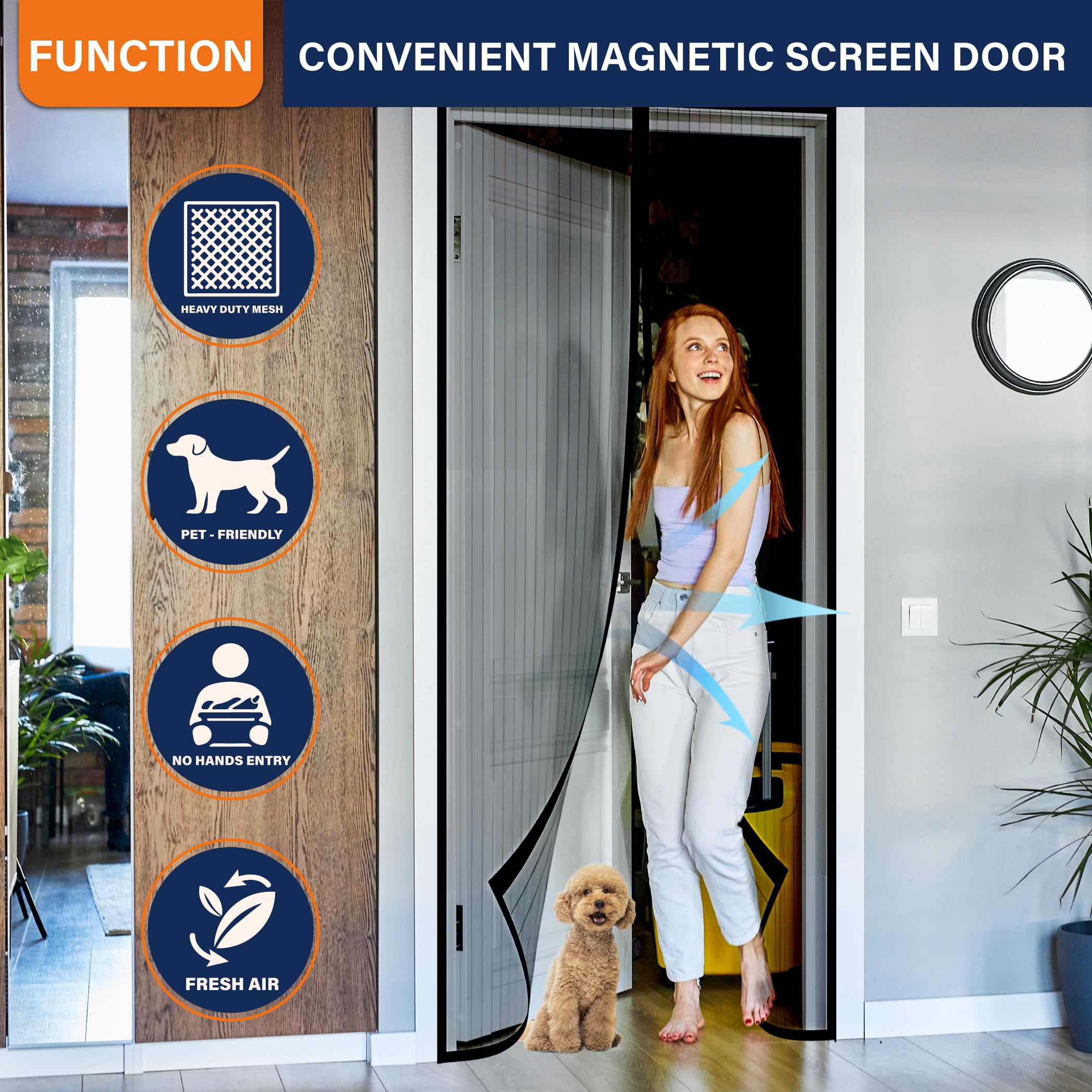 Hands-Free Magnetic Screen Door